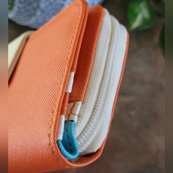 SHINZI KATOH DESIGN 'Cheer Up' Long Wallet, Two Tone, Full Zip and Snap Closure - Picture 8 of 16